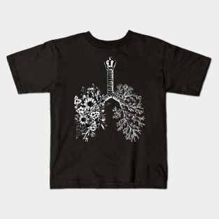 Flowers Lung, floral leaves, lungs,healthy lung, lungs cancer, respiratory therapist, cystic fibrosis Kids T-Shirt